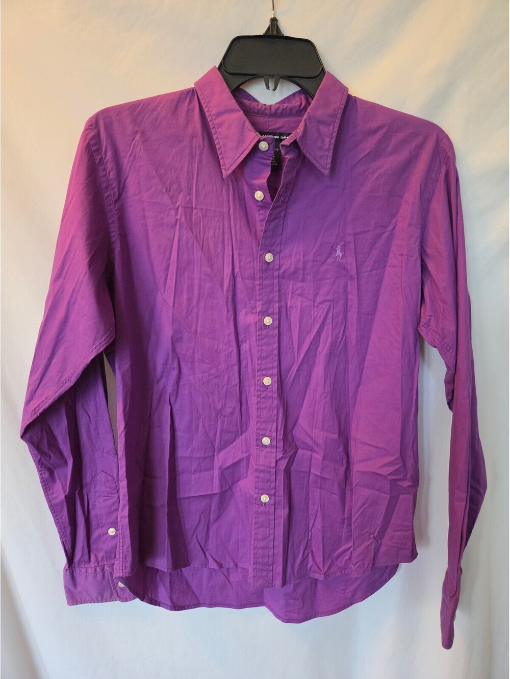 Vintage Y2K Ralph Lauren Sport Womens L Purple Slim Fit Button Down Shirt